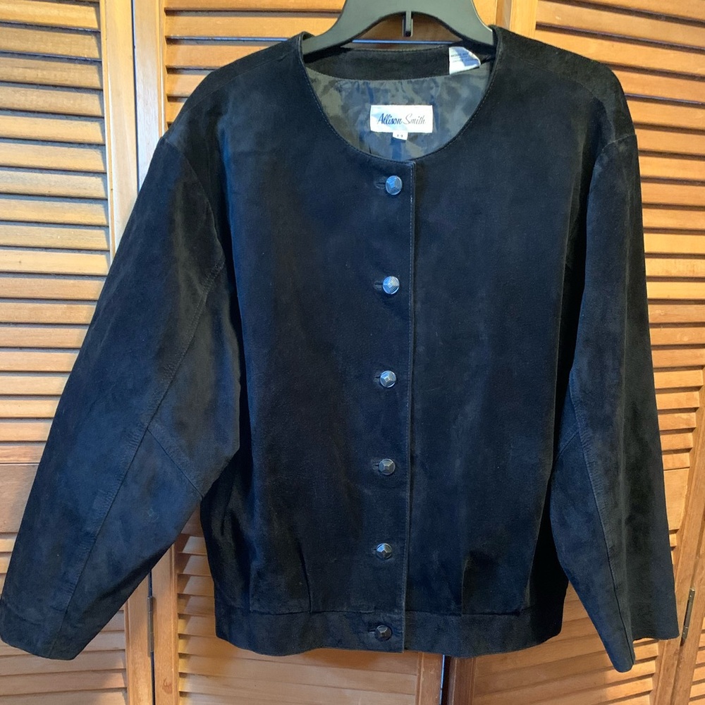 Vintage Allison Smith Black Genuine Suede Jacket